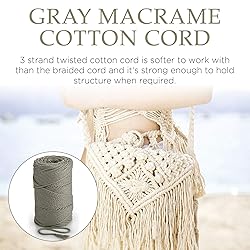 MB Cordas Gray Macrame Cord 3mm * 147yd Cotton Rope