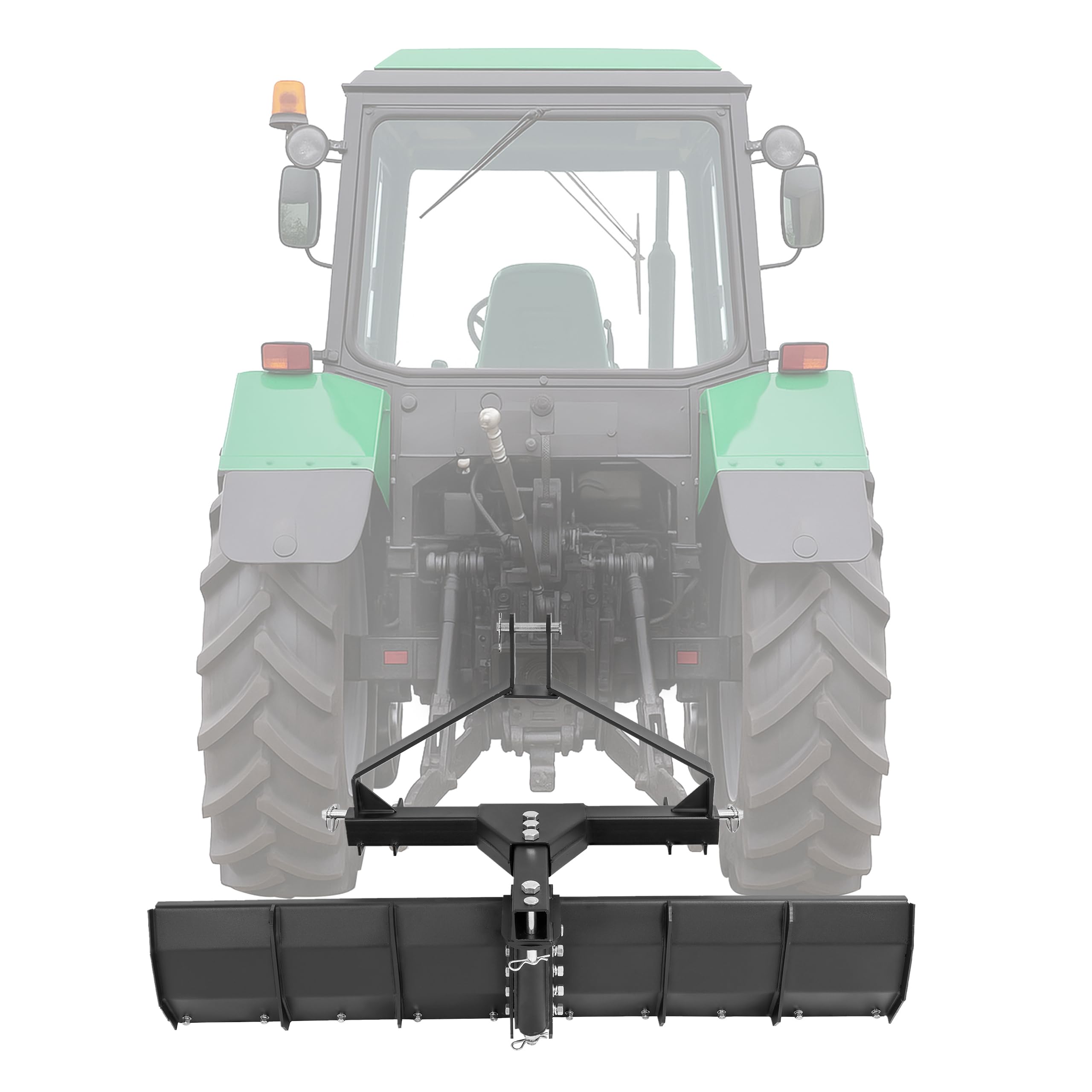 Photo 1 of ***POSSIBLE MISSING PARTS*** ALMULOO 52" 3 Point Rear Scraper Blade, Compatible with Tractor Cat 0, Cat 1, 3 Point Tractors Heavy-Gauge Steel Grader, Adjustable Degrees Angle Multi-Position Scraping Blade