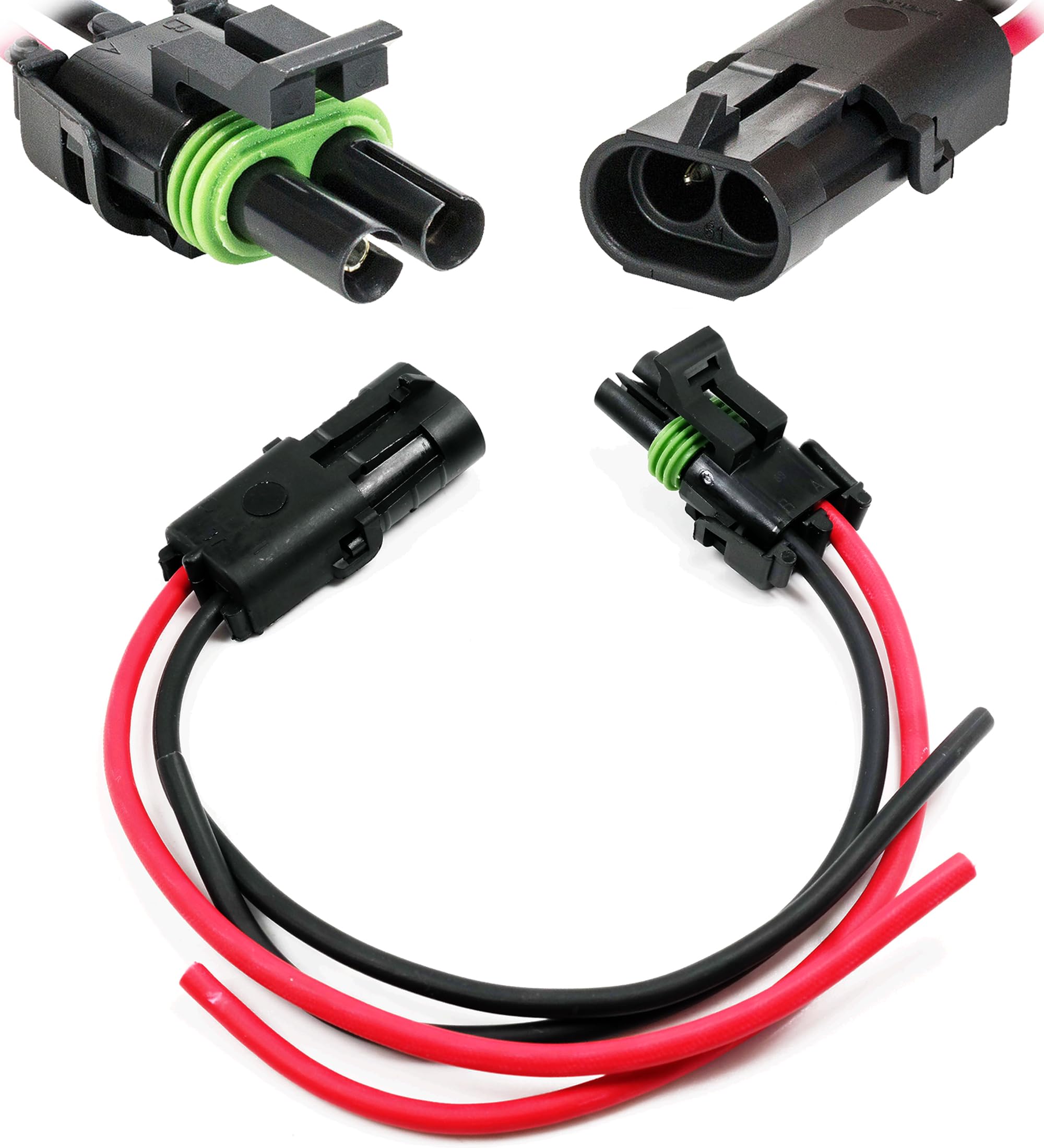 Photo 1 of 1-Pack (2-PIN, 12 GA) Weather-Pack 20 Amp, Connector Harness Multi-Purpose Compatible with Harmar n Outlander Lift