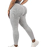 SEASUM Scrunch Butt Workout Leggings Women's High Waisted Booty Lifting Yoga Pants Textured Tummy Control Legging M