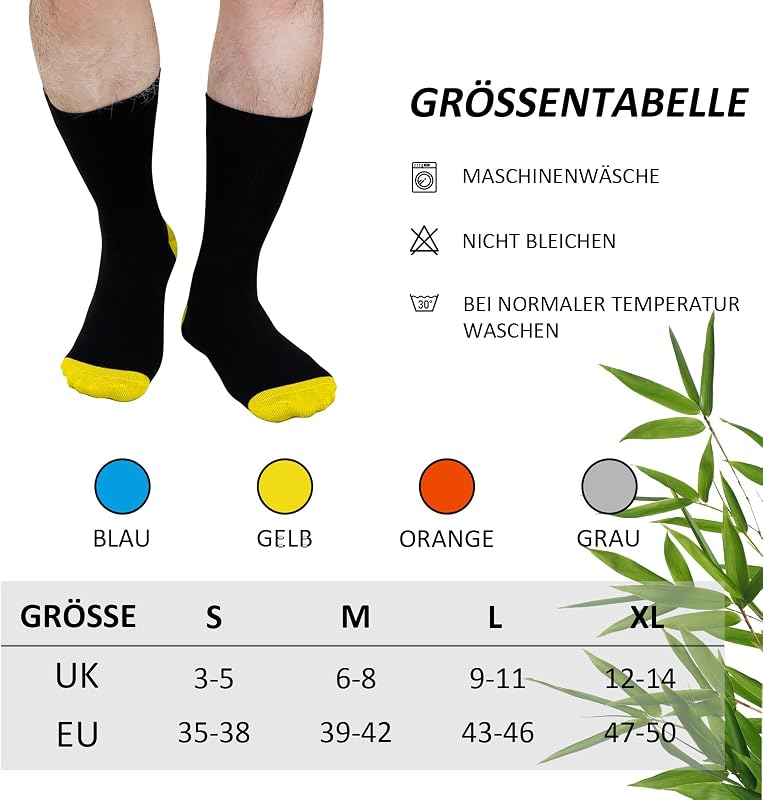 Bambus Socken für Herren und Damen: Komfort Socken Weich Atmungsaktiv Antibakteriell Ohne Naht für Alltag Büro Reisen 4 Paar Schwarz Weiß Größe 35-38 — Foto 6 von 7