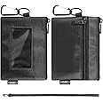 T.CONTACT Slim RFID Blocking Wallet with ID Window & Keychain - Waterproof, Compact, and Secure for Men & Women - Minimalist Design with Lanyard(Black)