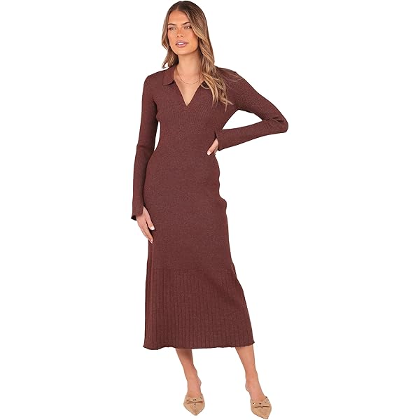 Taylor Ribbed Sweater Dress, Prussian, M at Amazon Women's Clothing store