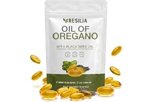 Resilia Softgels with Black Seed Oil – Premium Grade Oregano Oil Capsules for Immune & Digestive Support – Gluten-Free Softgels – Natural Herbal Wellness Supplement (60 Count)