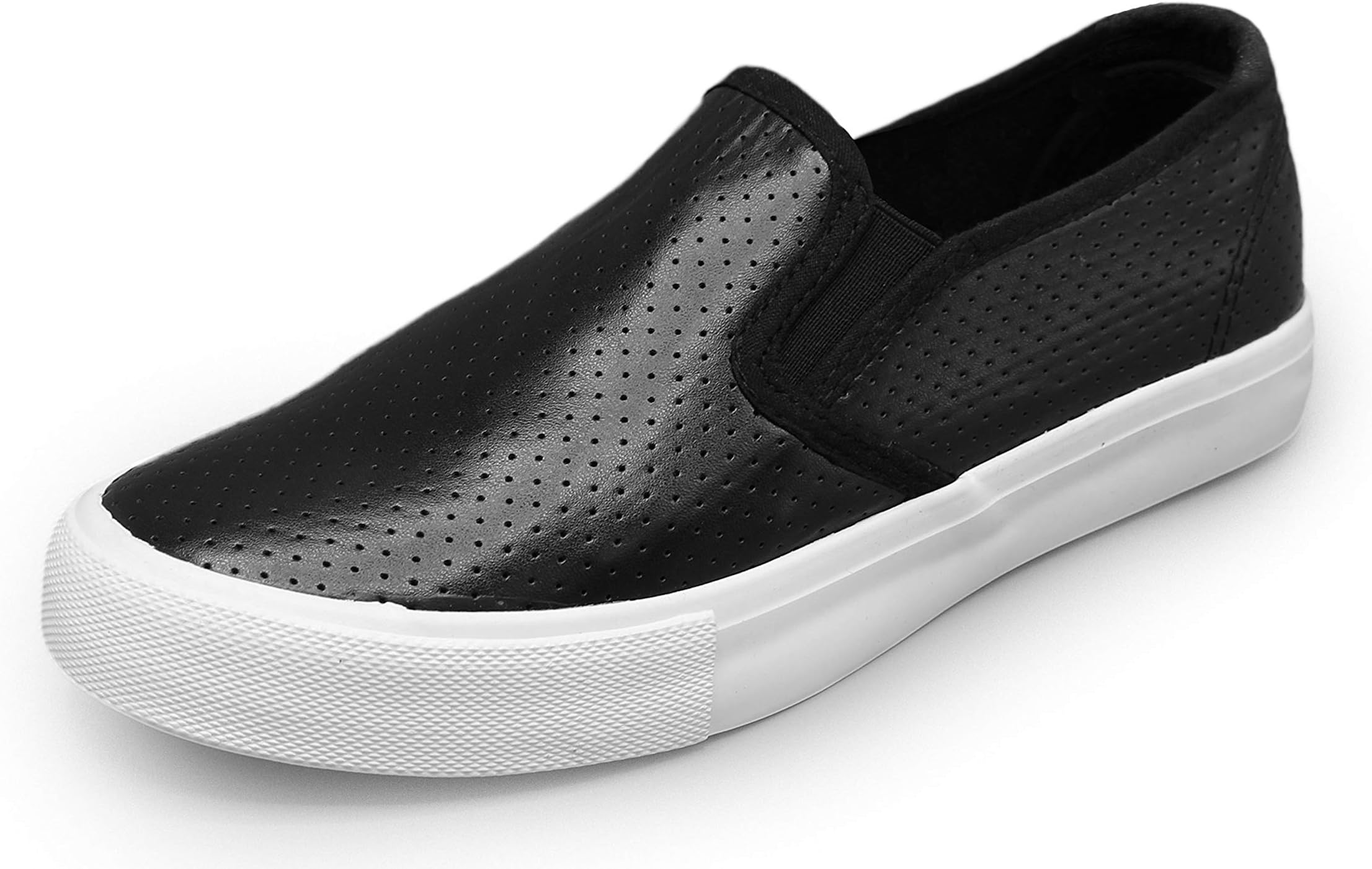 Emma Shoes Slip On Perforated Sneakers for Stylish Women, Casual Fashion Comfortable Flat Loafers for Walking, Thickโฆ