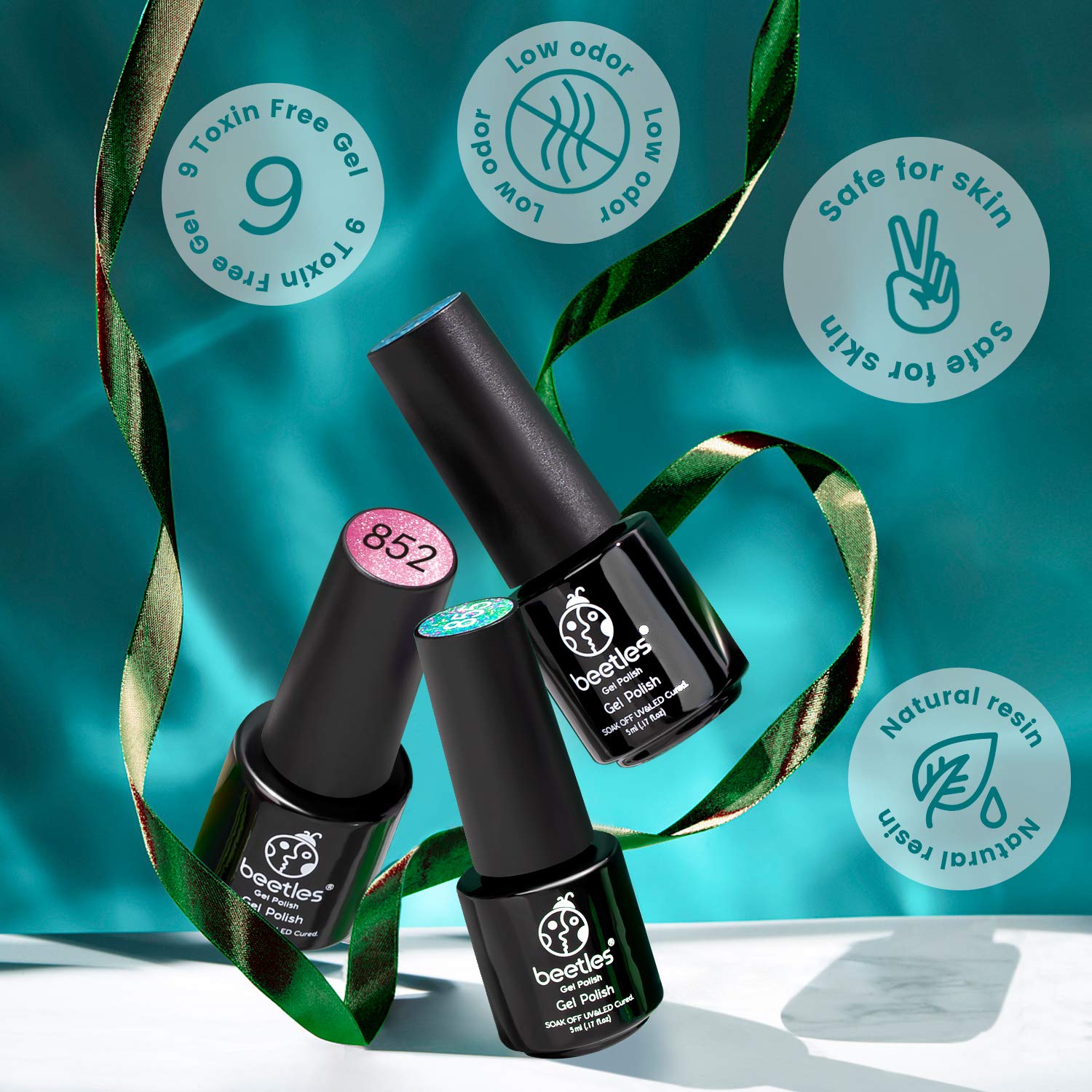 Beetles Gel Nail Polish Kit, Mermaid Mantra 20 Colors Soak Off U V Gel Polish Starter Kit with 1 Base Coat 1 Glossy & 1 Matte Top Coat 3 Nail Brushes 6 Colors Glitter 1 Mermaid Nail Stickers : Beauty