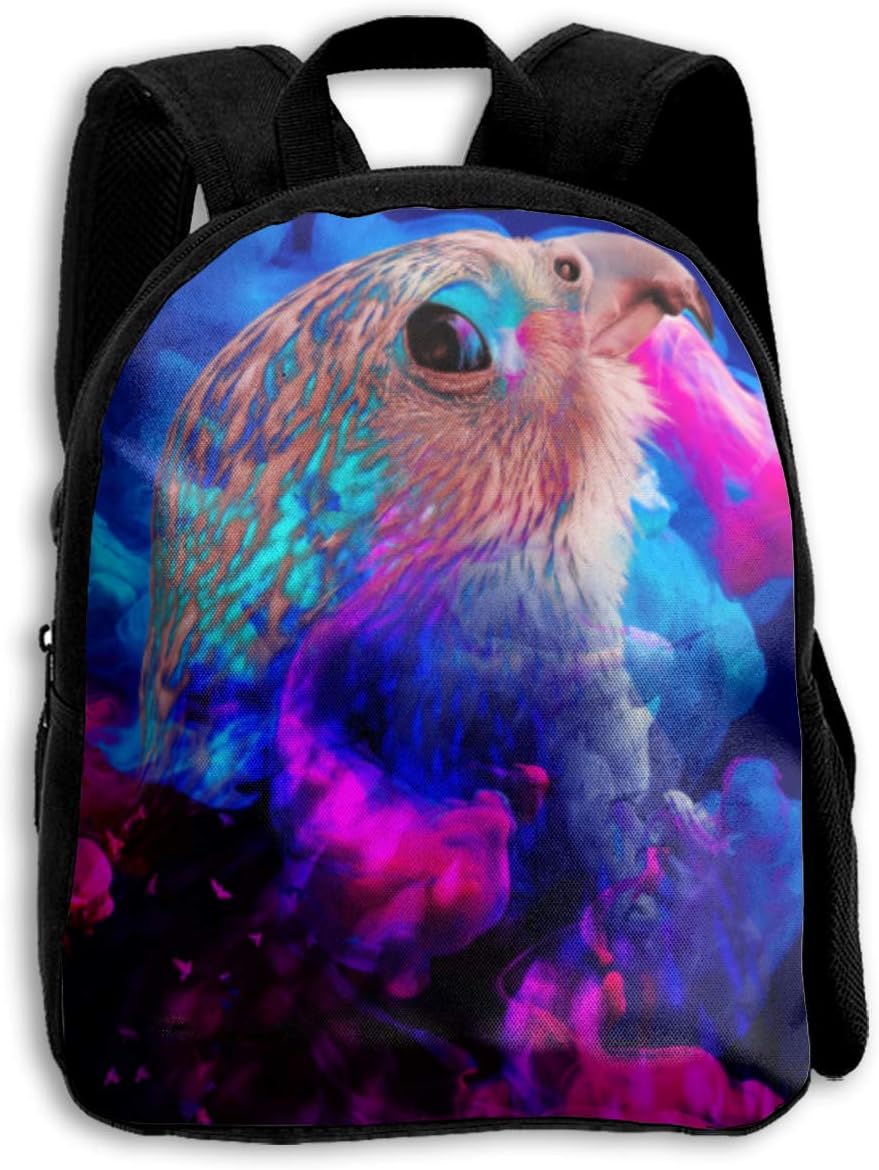OuJin Baby Child Colourful Parrot Art Preschool Schoolbag Bags Backpack Satchel Rucksack for Boys Black