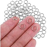 100 Pack 0.31 Inches Mini Jump Rings 8mm Split Key Rings Stainless Steel Small Split Ring for Jewelry Making with Double Loops Fit Necklaces Bracelets Earrings Crafts Ornaments DIY Arts - Silver