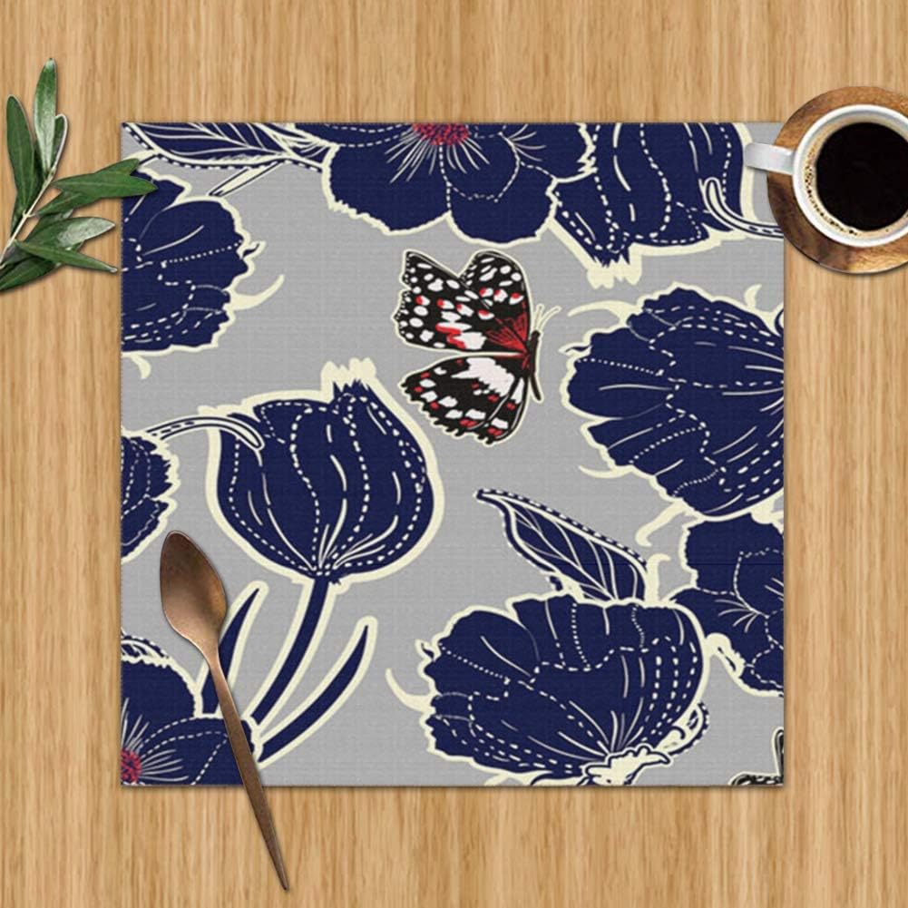 Outline Hand Drawn Graden Dash Botanic Drawing Table Mats