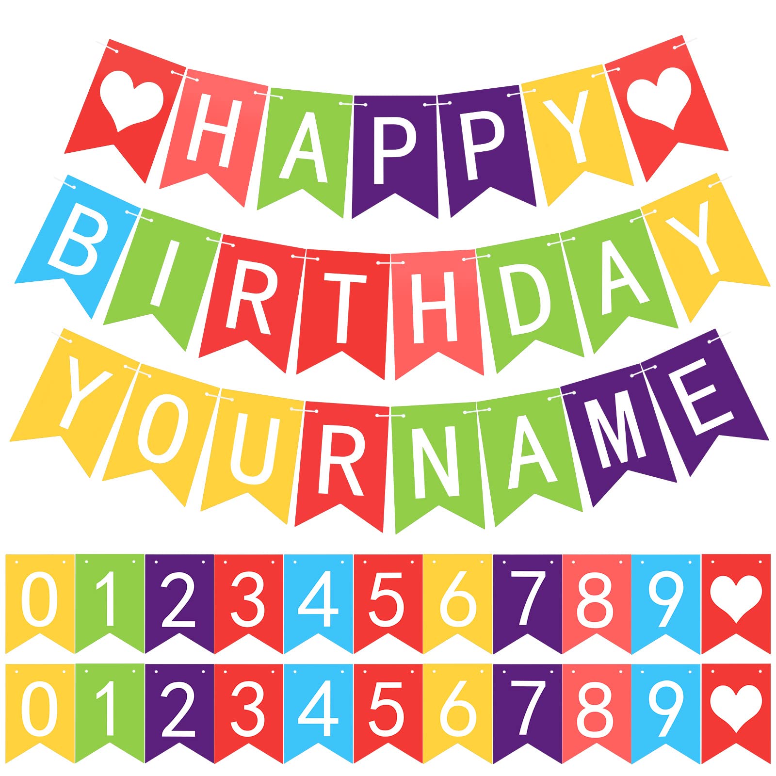 Photo 1 of Meanplan 124 Pcs DIY Letter Banner Glitter Customizable Banner Reusable Happy Birthday Party Decor Including 110 Letters and Numbers 5 Rope for Men Women Bunting Shower Birthday Party(Colorful)
