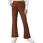 Arshiner Girls Print Flare Leggings Kids Elastic High Waisted Bell Bottoms Yoga Pants with Pockets