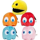 WjcnPac-Man 6inches Pac Plush Toy, Ghost Stuffed Plushes,Set of 5 Toys Can Be Used for Party Decoration, Soft and Comfortable Stuffed Animal, Suitable for Birthday Gifts, Children's Day Giftsetc.