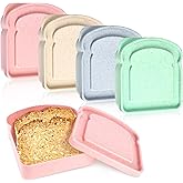 GothaBach 4PCS Toast-Shaped Sandwich Containers for Lunch Boxes, 14oz BPA-Free Plastic Food Storage with Lid, Reusable Microwave & Dishwasher Safe, Freezer Friendly for Families, School, Office