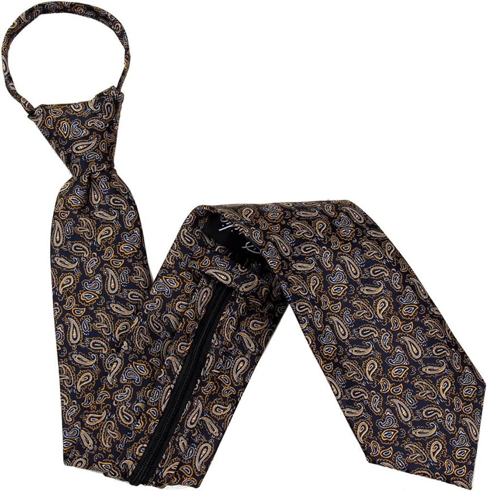 Long XL Zipper Ties for Men Premade knot Black and Gray Extra Long Zip