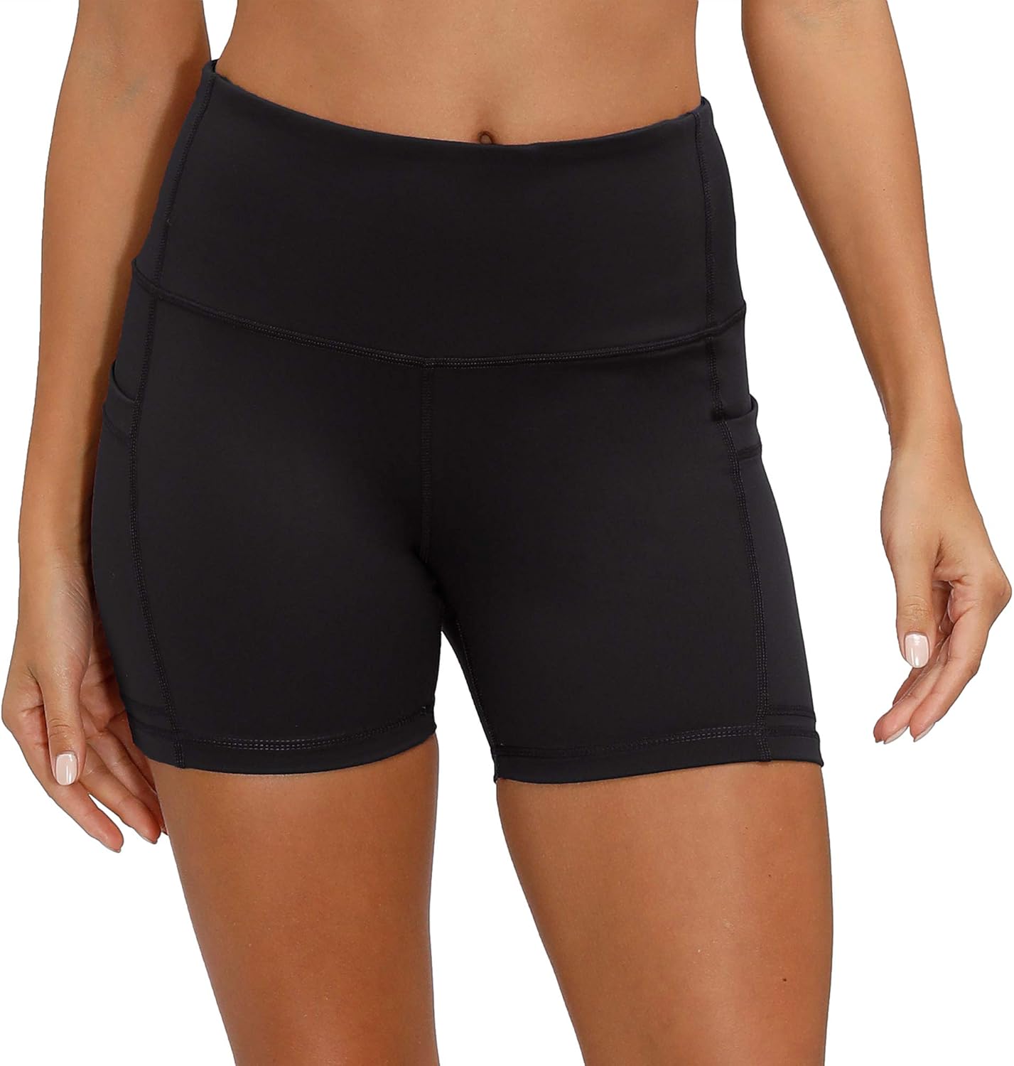 Bodensee Women's Yoga Short Tummy Control Non See-Through Workout Running Athletic Volleyball Short: Clothing