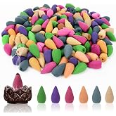 Sukh Backflow Incense Cones for Waterfall - Waterfall Scented Incense Cone 108 PCS Backflow Smoke Burning Cone Incense Bulk 6 Different Incense Waterfall Cones for Backflow Waterfall Incense Burner