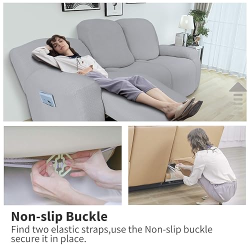 Easy-Going Pieces Recliner Loveseat Stretch Sofa Slipcover Sofa