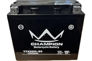 CHAMPION YTX20HL-BS / YTX20L-BS Powersports Replacement Battery AGM Maintenance Free, Factory Activated, 12V 20AH 310 CCA, Co