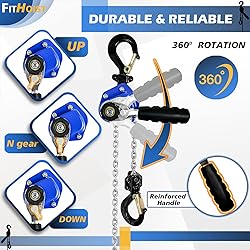 FITHOIST 1/2Ton Chain Hoist (2-Pack) 1100Lbs