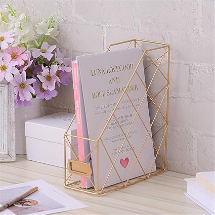 lINOC Desktop-Bücherregal, Einfache Ablagen aus Eisen, Datei