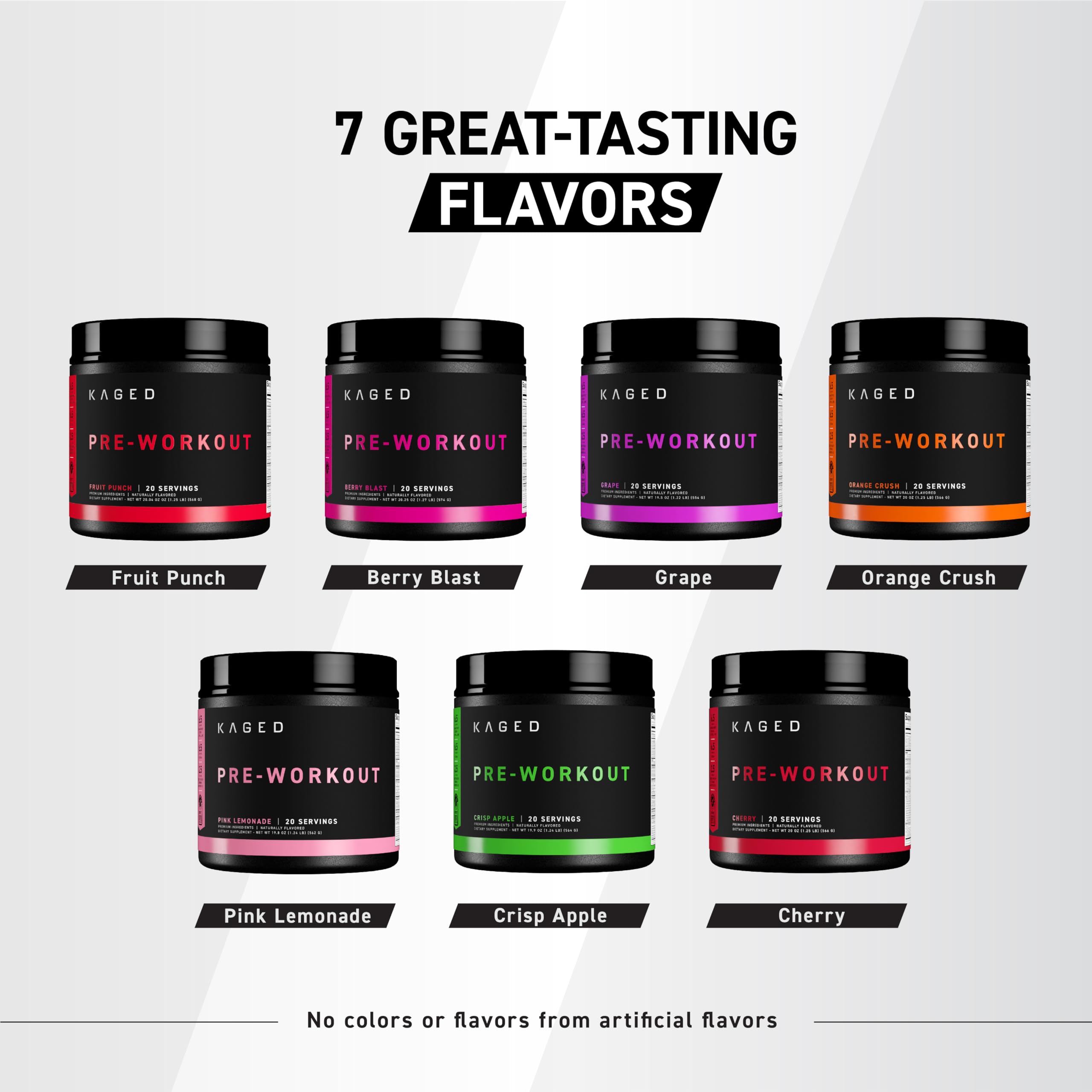 Kaged Original Pre-Workout Powder, Fruit Punch, Pre Formulated with Creatine, Beta Alanine, Pure Caffeine, 20 Servings