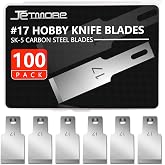 JETMORE 100 Pack Exacto Blades Refills #17 Craft Hobby Knife Blades for Art | SK5 #17 edges make controlled trimming cuts, craft blades stay organized in the case and suit models, paper and DIY tasks