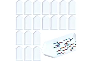QYING 20pcs White Diamond Art Painting Trays, 3.5x1.9 Inch White Bead Sorting Trays,Rhinestone Tray Organizer Accessories and Tools for 5D Diamonds Art DIY Crafts