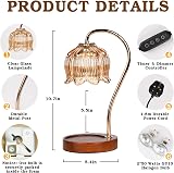 Funistree Dimmable Candle Warmer Lamp with Timer Amber Glass Jar Candle Warmer view 6