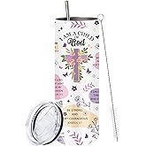 MoYueno Christian Gifts for Women, 20 Oz Skinny God Tumbler with Straw, Child of God Gifts, Religious Faith Inspirational Bible Verses Gift for Thanksgiving Christmas, Baptism Confirmation Gift 1 PCS