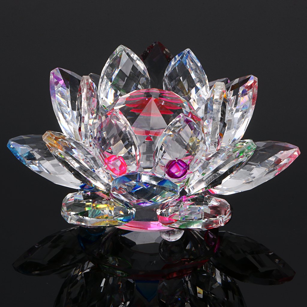 BSTKEY Colorful Rainbow Lotus Flower 130mm