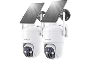 MaxiViz Wireless Security Camera Outdoor, 360° View Cameras for Home Security with Solar Panel, AI Motion Detection, 2K Color Night Vision, Two-Way Talk, IP66 Weatherproof, SD/Cloud Storage (2 Pack)
