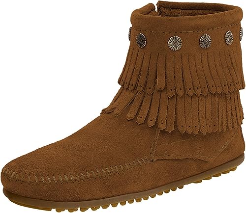 Amazon Minnetonka ミネトンカ サイドジップダブルフリンジブーツ Double Fringe Side Zip 691 692 693 696 697t 699 5インチ 22cm Brown ブラウン Minnetonka ミネトンカ ブーツ ブーティ
