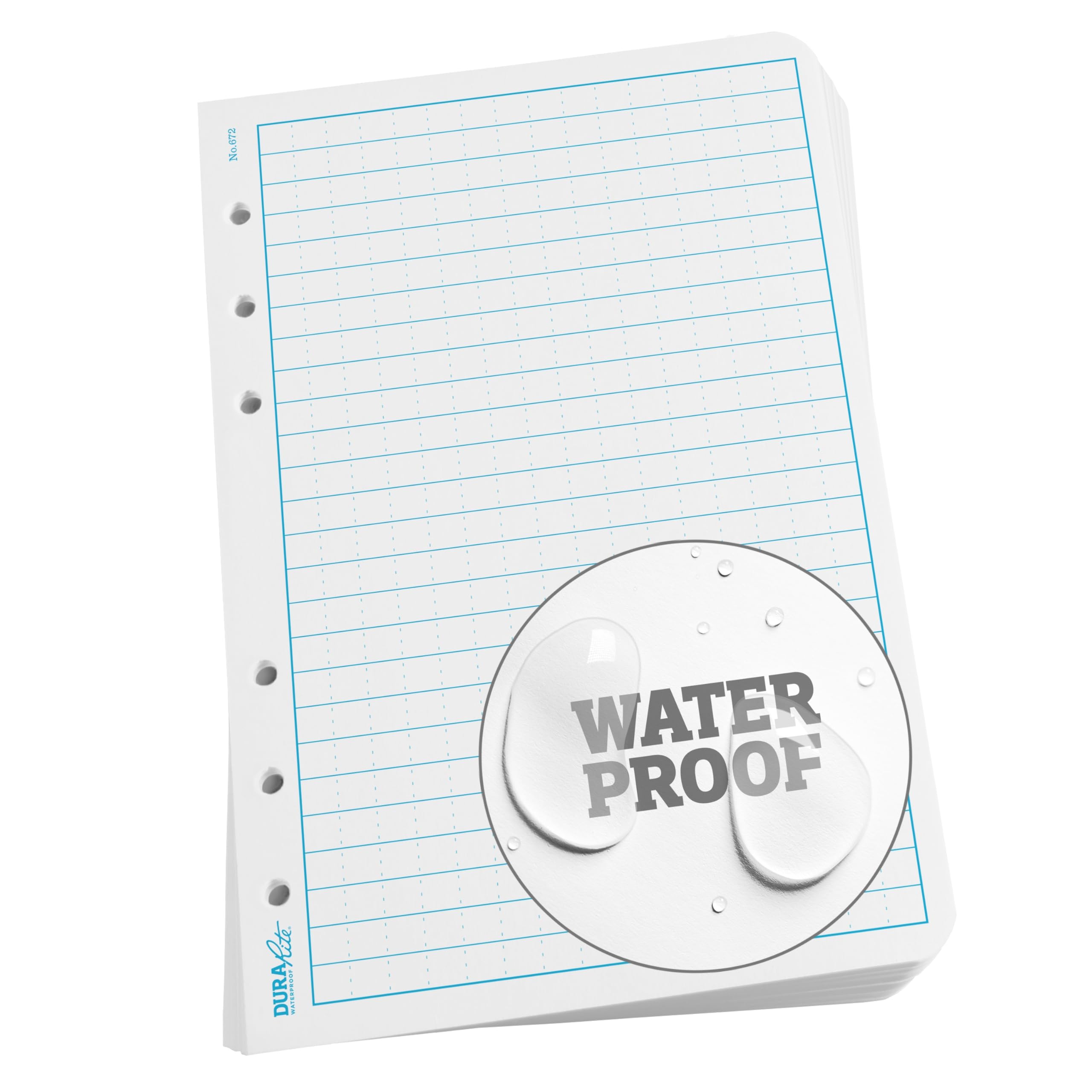 Rite in the Rain Waterproof (DURARITE) Loose Leaf Paper, 4.625" x 7", White, Universal Pattern, 100 Sheet Pack (No. 672)