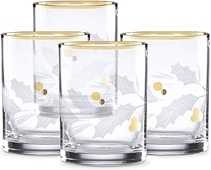 Lenox 886861 Holiday Gold Double Old Fashioned 4-Piece Glass Set