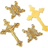 Luomu 3 Sets of Catholic Virgin Mary Centerpiece and Pardon Crucifix for DIY Making Rosary