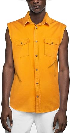 Soopo Homme Chemise En Coton Sans Manches Denim Work Shirt Gilet Amazon Fr Vetements Et Accessoires