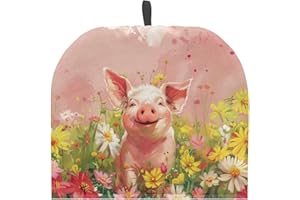 Tutolipy Teapot Cozy in Pig Floral Design Provides Dust-Proof Protection Keeps Your Mugs & Kettle Warm for Home, Kitchen, Tea Party & More