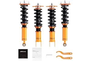 maXpeedingrods Coilovers for Infiniti G37 V36 Sedan RWD 2009-2015, G37 Coupe 2008-2013, for Nissan 370Z RWD 2009+, Height Adjustable Coilovers Suspension Kit Struts, Preset Damping Lowering Kit Gold