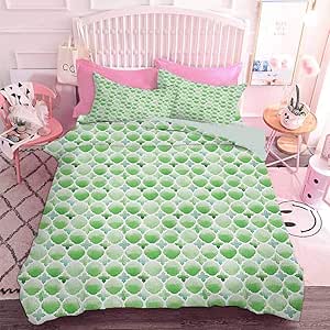 Hiiiman Juego de edredón ligero de 3 piezas, diseño de tréboles