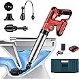 Electric Toilet Plunger With Dedicated Box，Can Only Take 2 Mins To Unclog Toilet,Bathroom,Floor Drain,Sewer,Pipe，RED,1 Battery