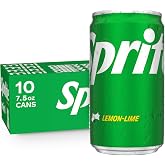 Sprite Lemon-Lime Soda Soft Drink Mini Cans, 7.5 fl oz, 10 Pack | Caffeine-free soda pop with natural flavors