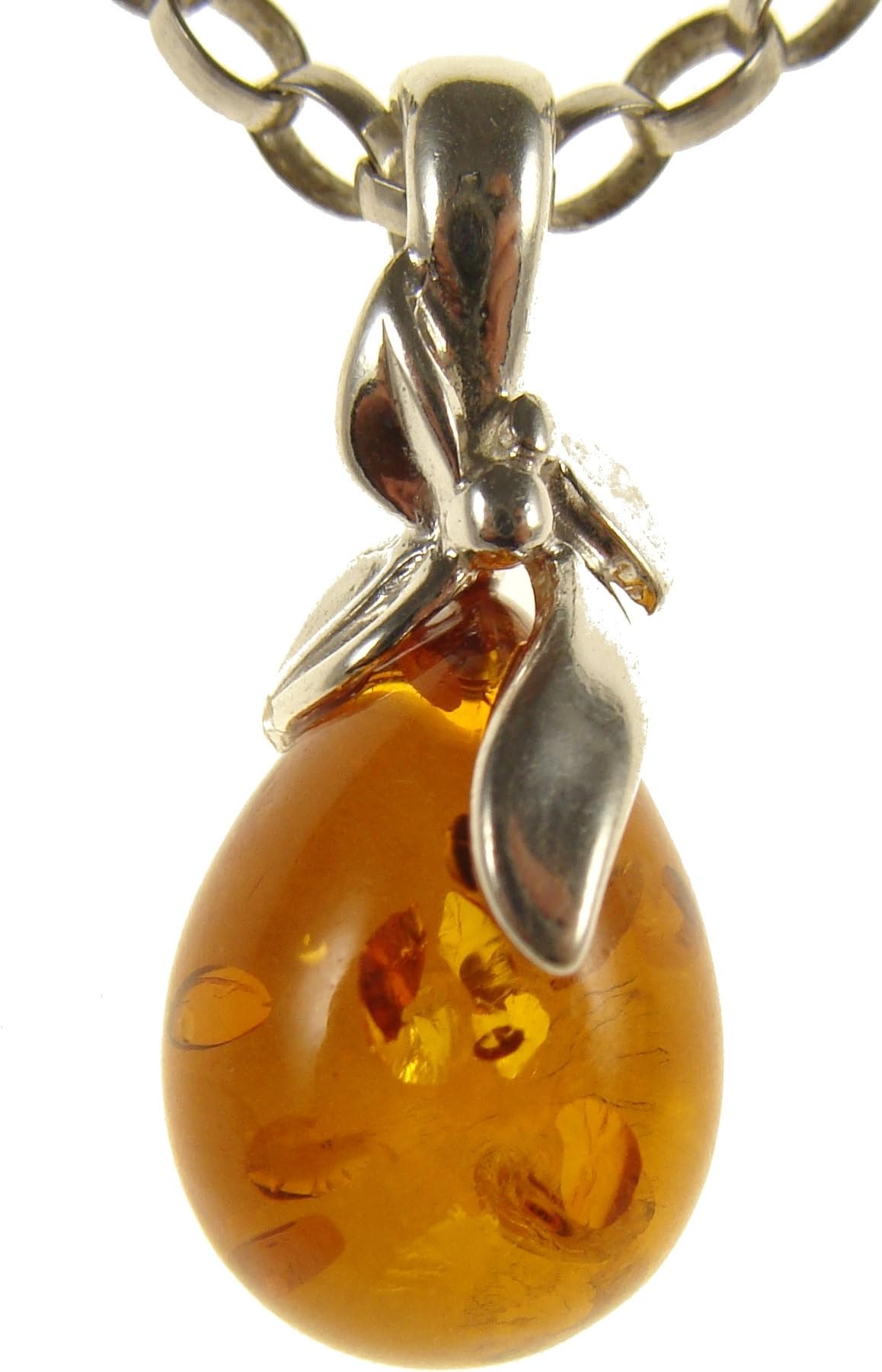 SA PendantsBaltic amber and sterling silver 925 cognac pendant (no chain)