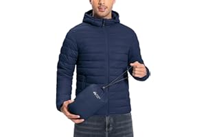 Pioneer Camp Mens Lightweight Packable Puffer Jacket Hooded Insulated Thermal Puffy Winter Jackets for Running Travel