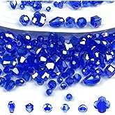 Chuxin 613 Pieces Glass Beads for Jewelry Making, 4-10mm Blue Assorted Shapes Transparent Crystal Bead Loose Bulk Faceted Beads for DIY Craft Earring Necklace Bracelet