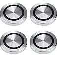 Antrader M8 Thread 40mm Diameter 7mm Thick Aluminum Circle Disc Glass Top Adapter for Glass Table Tea Tables with Anti-Slip Rubber Ring, 4 Pack