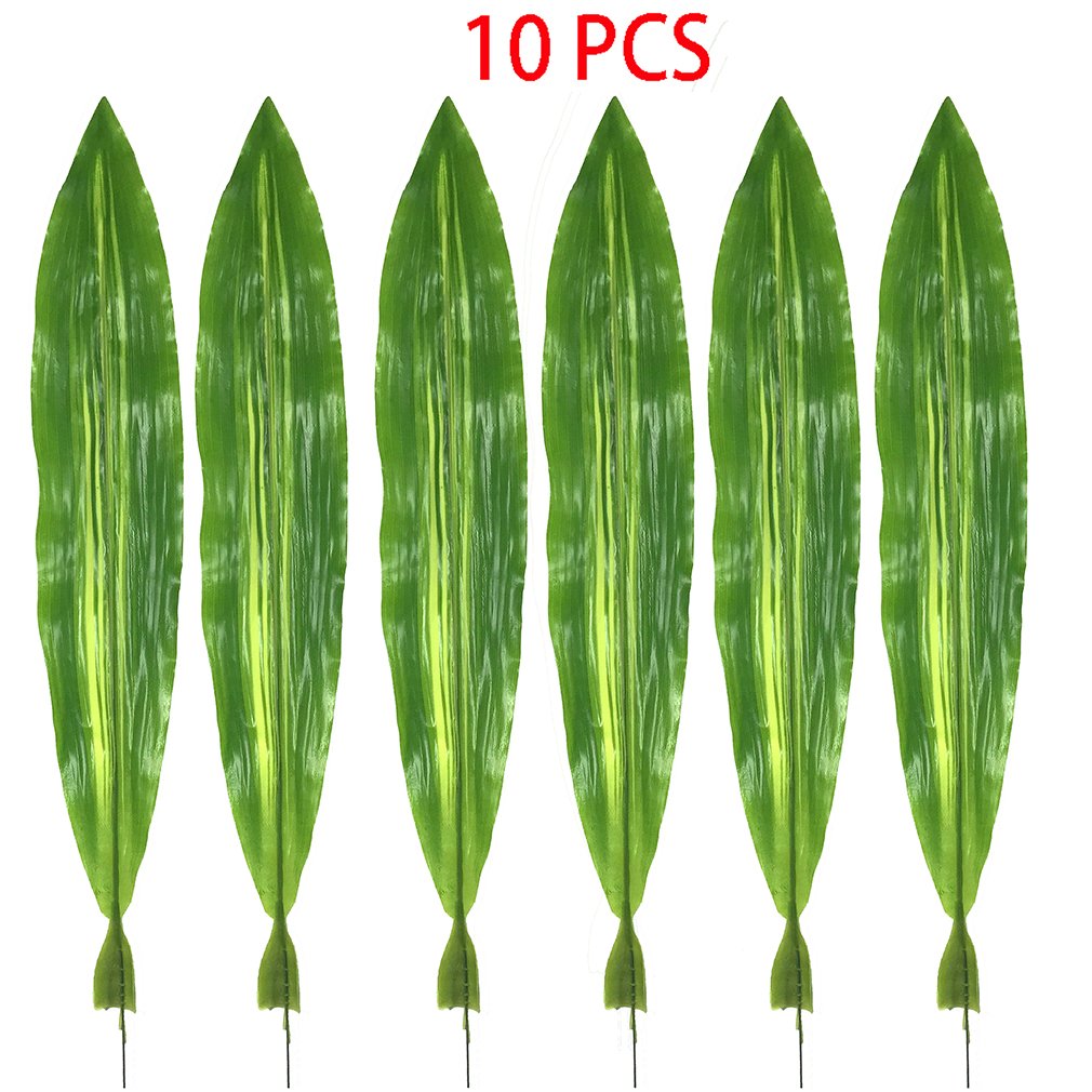 10 PCS Fake Faux Artificial Tropical Leaves Green Single Leaf for Home