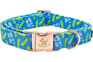 Elegant little tail Dog Collar, Dill Pickles Pattern Pet Collar Durable Cute Dog Collars Male or Female Pet Gift Adjustable Dog Collar for Large Dogs