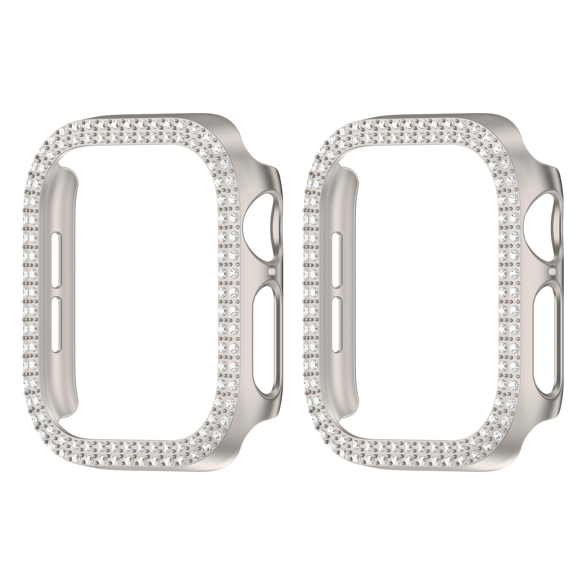 XFEN 2 Pack Sparkling Diamond Bling Case without Screen Protector for Apple Watch SE(Gen 1/2/3) Series 4/5/6 40mm - Starlight (No Glass)