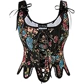 Scarlet Darkness Corset Tops for Women Renaissance Corset Floral Lace Up Bodyshaper Bustier
