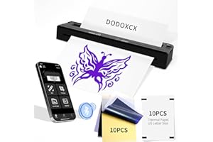 DODOXCX Tattoo Stencil Printer Machine for Tattoo Beginners&Artists,with 10pcs Tattoo Transfer Paper,Portable Thermal Printer Compatible with Phone/Pc